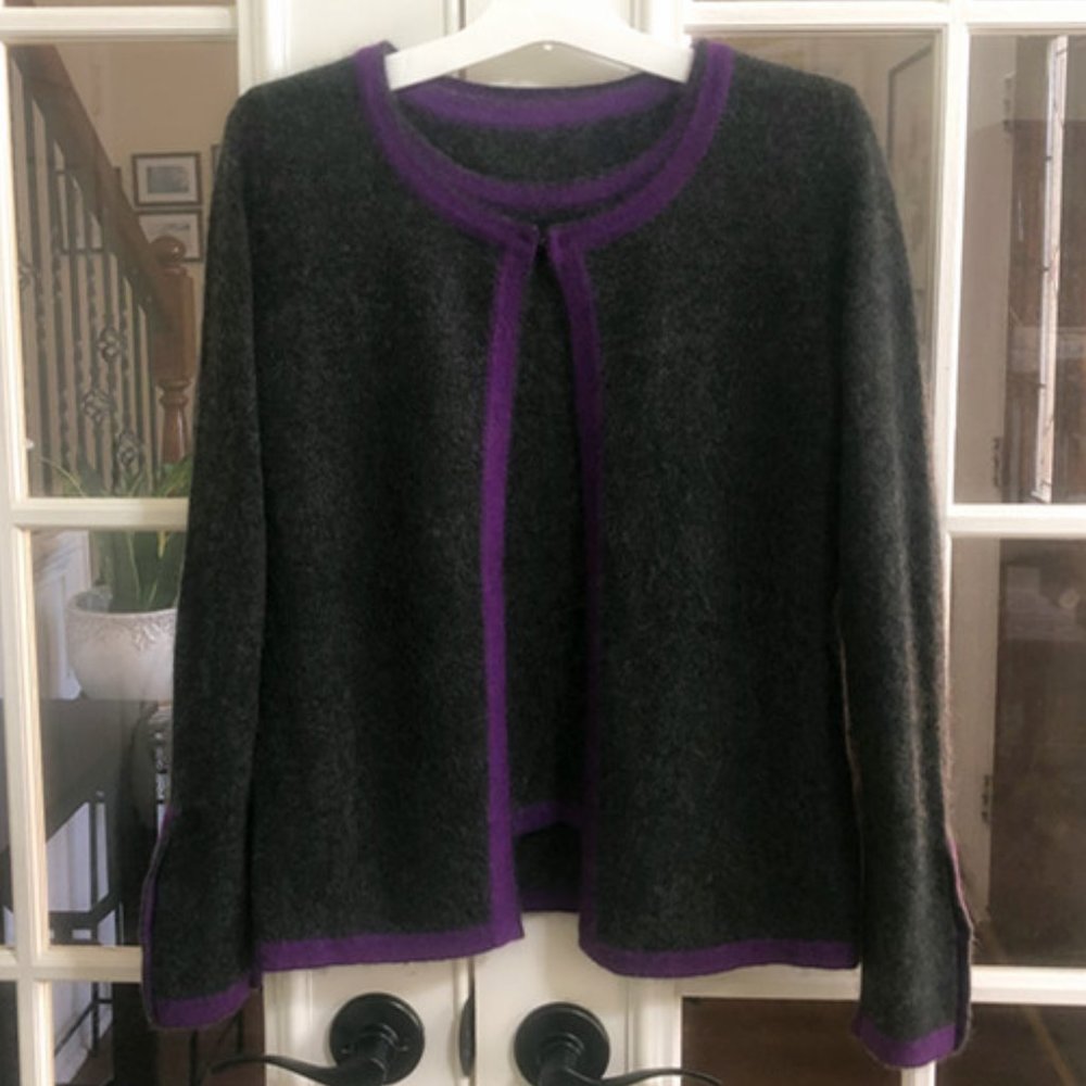 French designer private custom 100% cashmere cardigan two-piece set, small - Picture 7 of 7